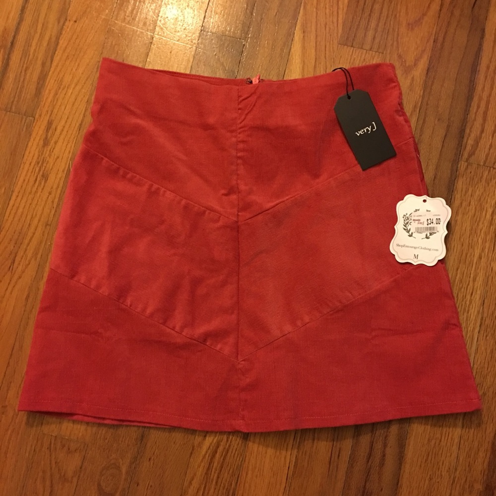 Rust Corduroy Skirt